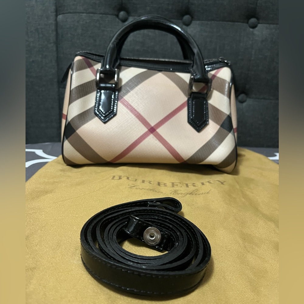 Authentic Burberry Nova Check Bowling Bag